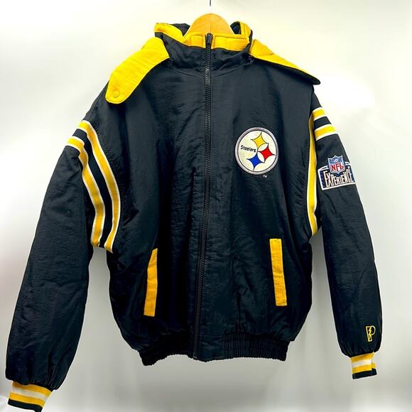 VINTAGE PITTSBURGH STEELERS JACKET MENS SIZE LARGE REVERSIBLE PRO PLAYER JACKET